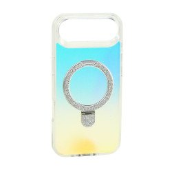 Color Gradient Design Style Magnetic Magsafe Phone Case with Glitter Kickstand Ring for Apple iPhone 17 Air (White) Color Gradient Design Style Magnetic Magsafe Phone Case with Glitter Kickstand Ring for Apple iPhone 17 Air (White)
